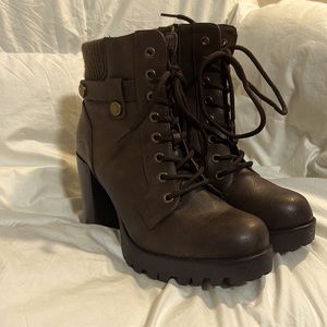 DREAM PAIRS Women's Fashion Ankle Boots - Chunky High Heel Booties size 9